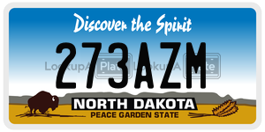 273AZM  license plate in ND
