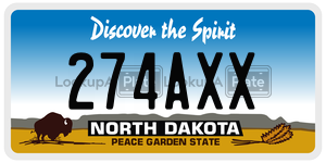 274AXX  license plate in ND