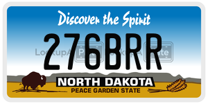 276BRR  license plate in ND