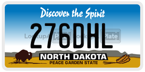 276DHL  license plate in ND