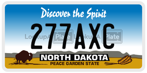 277AXC  license plate in ND