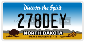 278DEY  license plate in ND