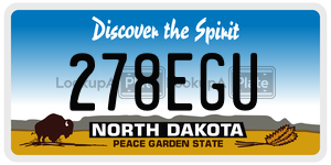 278EGU  license plate in ND