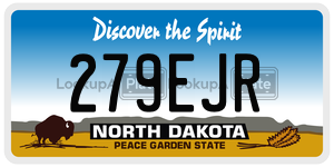 279EJR  license plate in ND