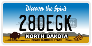 280EGK  license plate in ND