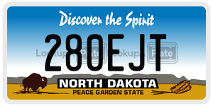 280EJT  license plate in ND