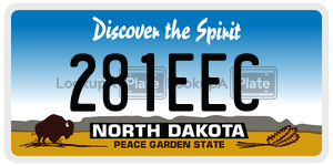 281EEC  license plate in ND