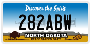 282ABW  license plate in ND