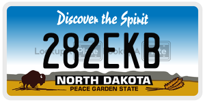 282EKB  license plate in ND