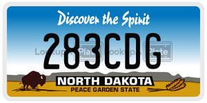 283CDG  license plate in ND