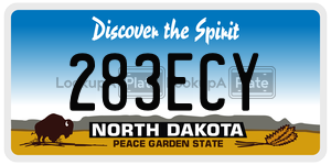 283ECY  license plate in ND