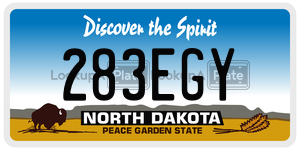 283EGY  license plate in ND