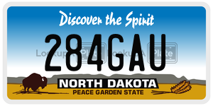 284GAU  license plate in ND