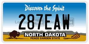 287EAW  license plate in ND