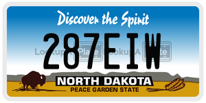 287EIW  license plate in ND