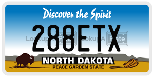 288ETX  license plate in ND