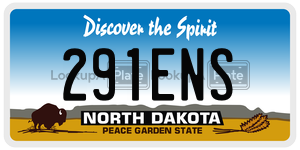 291ENS  license plate in ND