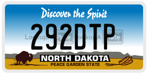292DTP  license plate in ND