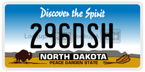 296DSH  license plate in ND