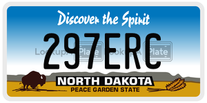 297ERC  license plate in ND