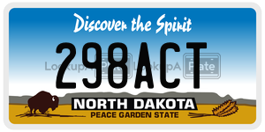 298ACT  license plate in ND