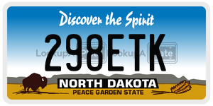 298ETK  license plate in ND