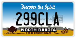 299CLA  license plate in ND
