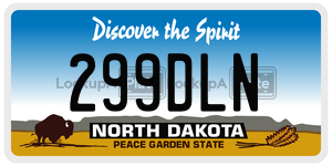 299DLN  license plate in ND