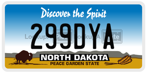 299DYA  license plate in ND