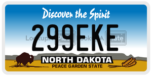 299EKE  license plate in ND