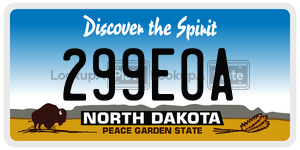 299EOA  license plate in ND