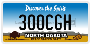 300CGH license plate in North Dakota