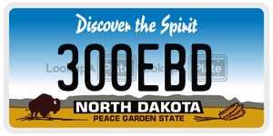 300EBD  license plate in ND