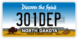 301DEP  license plate in ND