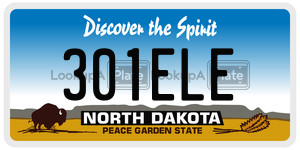 301ELE  license plate in ND