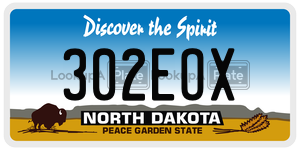 302EOX  license plate in ND