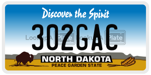 302GAC  license plate in ND