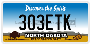 303ETK  license plate in ND