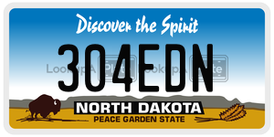 304EDN  license plate in ND