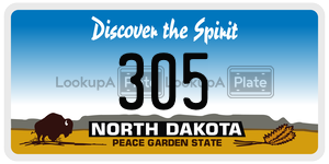 305  license plate in ND