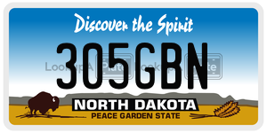 305GBN  license plate in ND