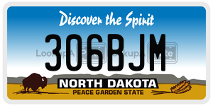 306BJM  license plate in ND