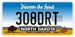 308DRT  license plate in ND