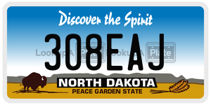 308EAJ  license plate in ND
