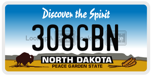 308GBN  license plate in ND