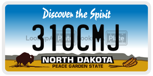 310CMJ  license plate in ND