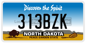 313BZK  license plate in ND