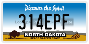314EPF  license plate in ND