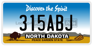315ABJ  license plate in ND