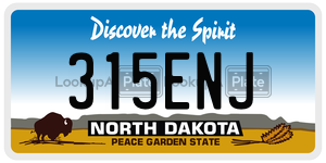 315ENJ  license plate in ND